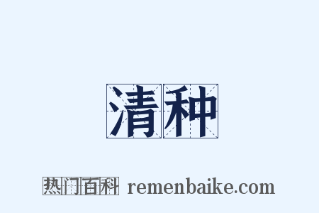 清种是什么意思的图片